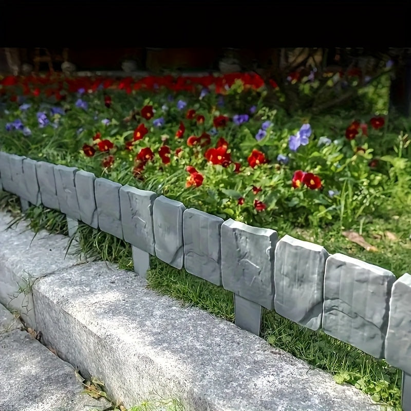 Beetbegrenzung Steinoptik Wetterfest für Garten und Rasen