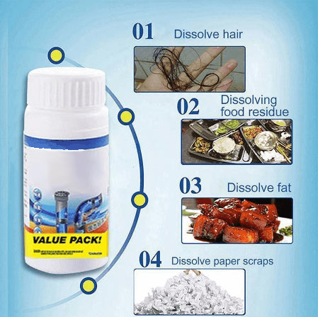 Abflussreiniger Pulver mit Aktivschaum | Löst Fett, Haare & Ablagerungen | Geruchsneutralisierung | Für Spüle, Dusche & Balkonablauf
