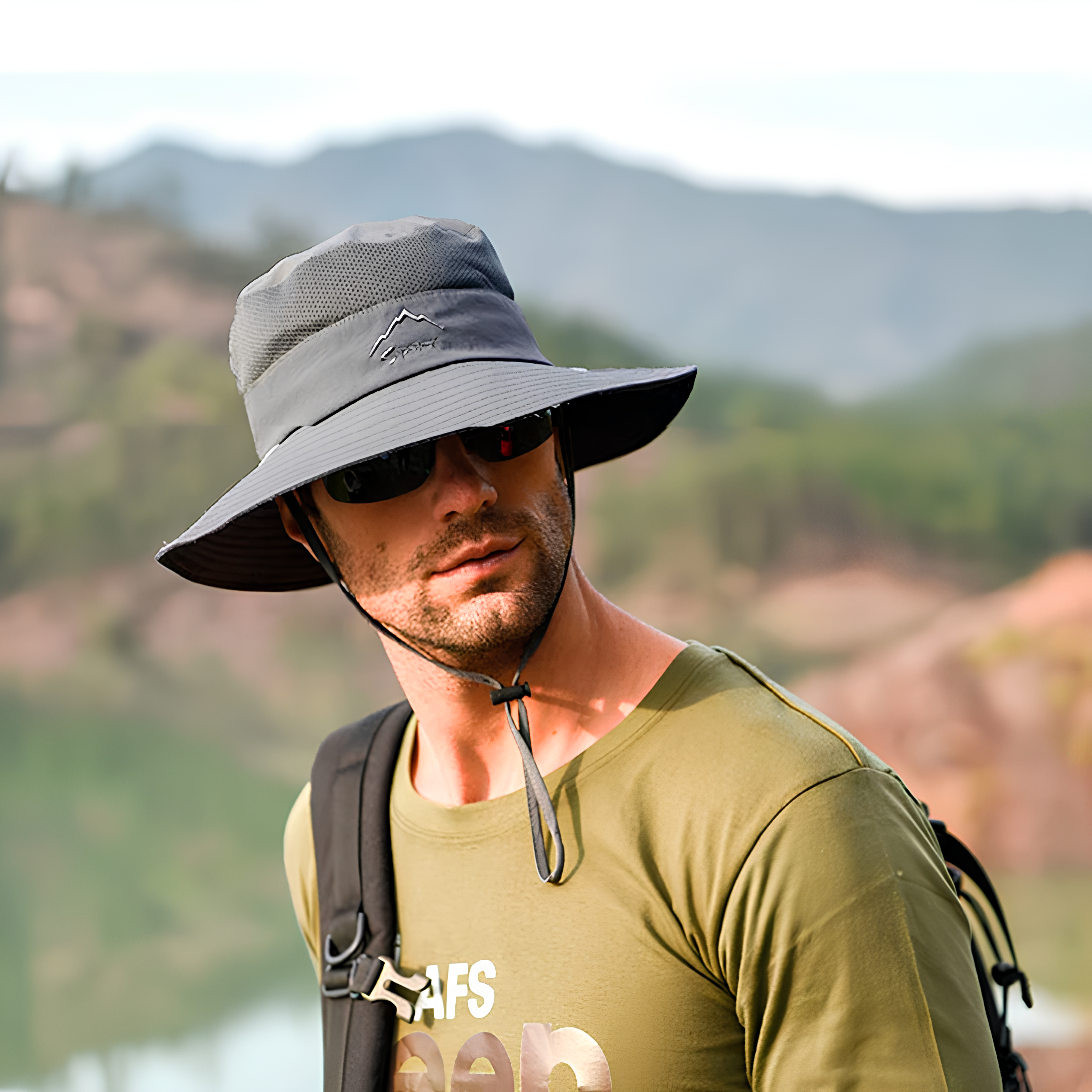Sonnenhut mit Nackenschutz UV-Schutz für Wandern und Angeln