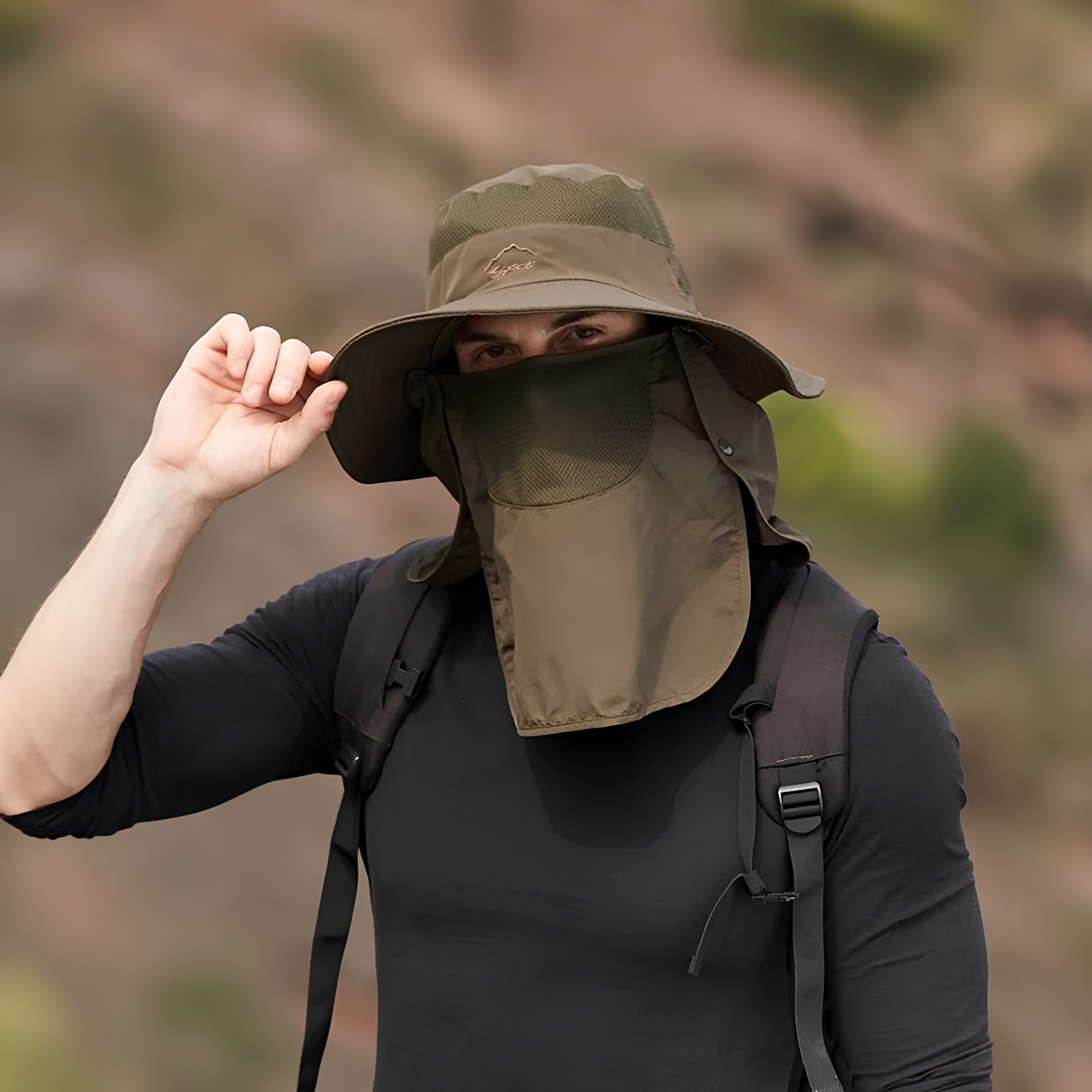 Sonnenhut mit Nackenschutz UV-Schutz für Wandern und Angeln