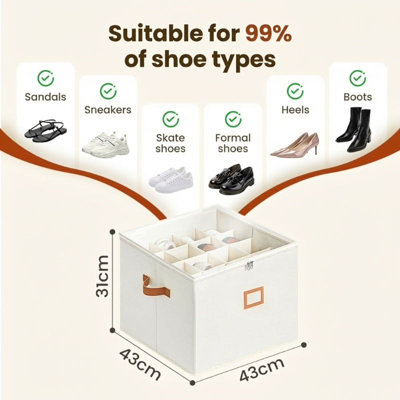 Faltbare Schuhbox aus Stoff mit Deckel