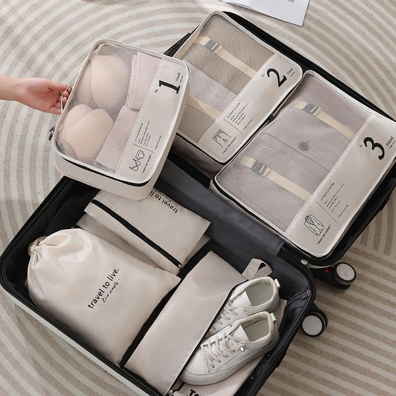 Koffer Organizer Set 7-teilig Wasserabweisend für Reisen
