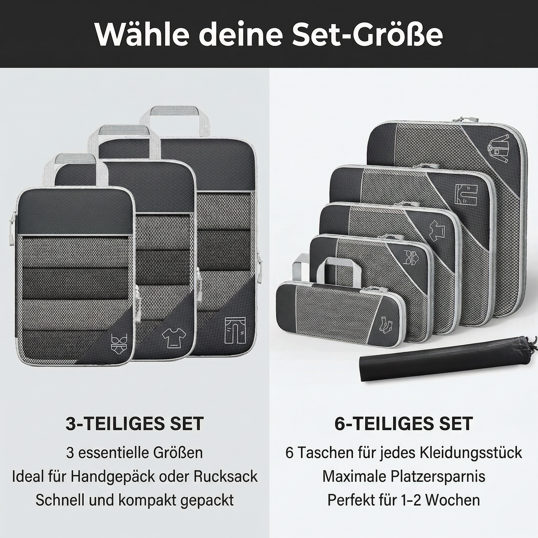 PackMate™ Kompressions-Packwürfel Set