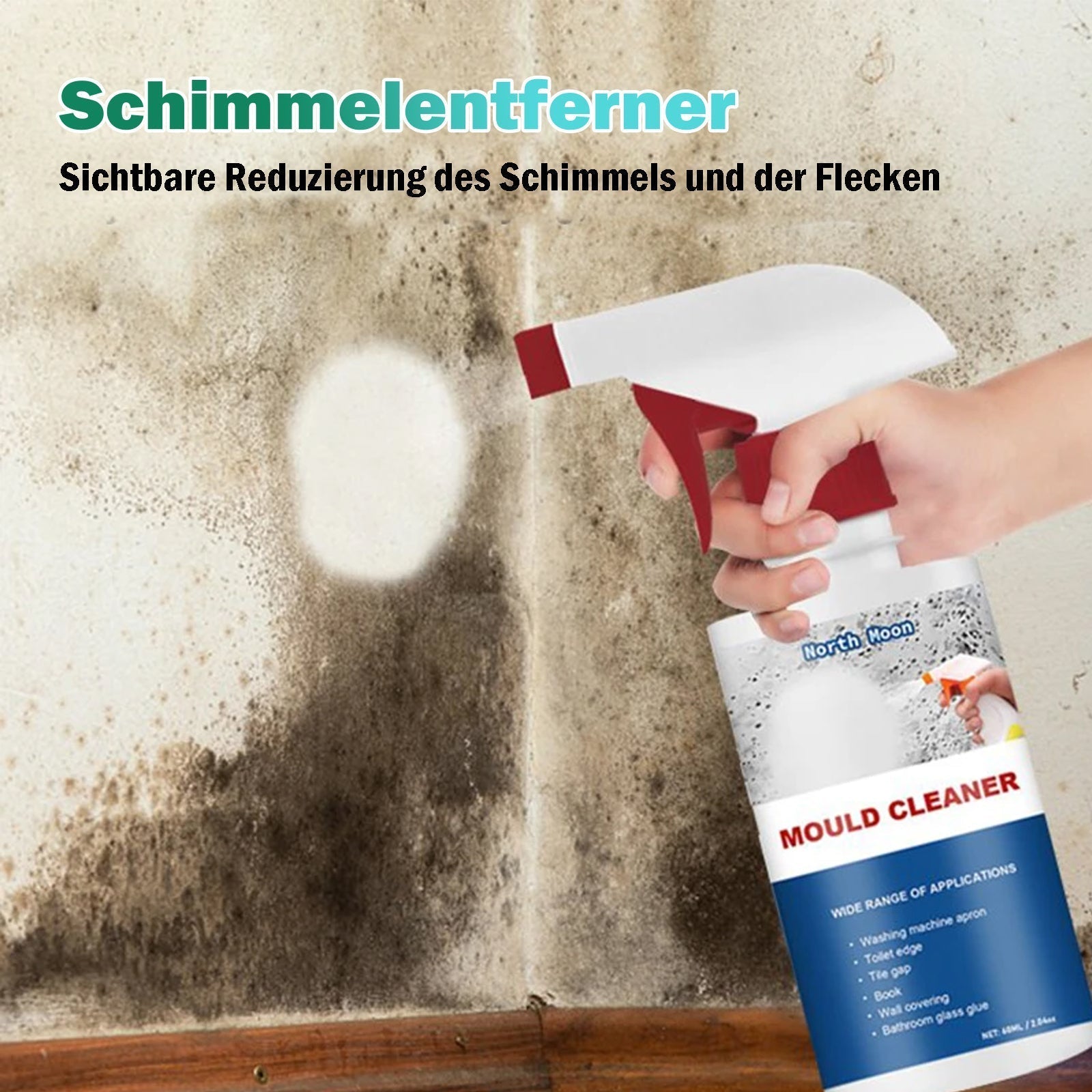 Schimmelentferner mit Aktiv-Sauerstoff | Entfernt Schimmel & Sporen tiefenwirksam | Für Fugen, Silikon & Tapeten | Auch zur Vorbeugung