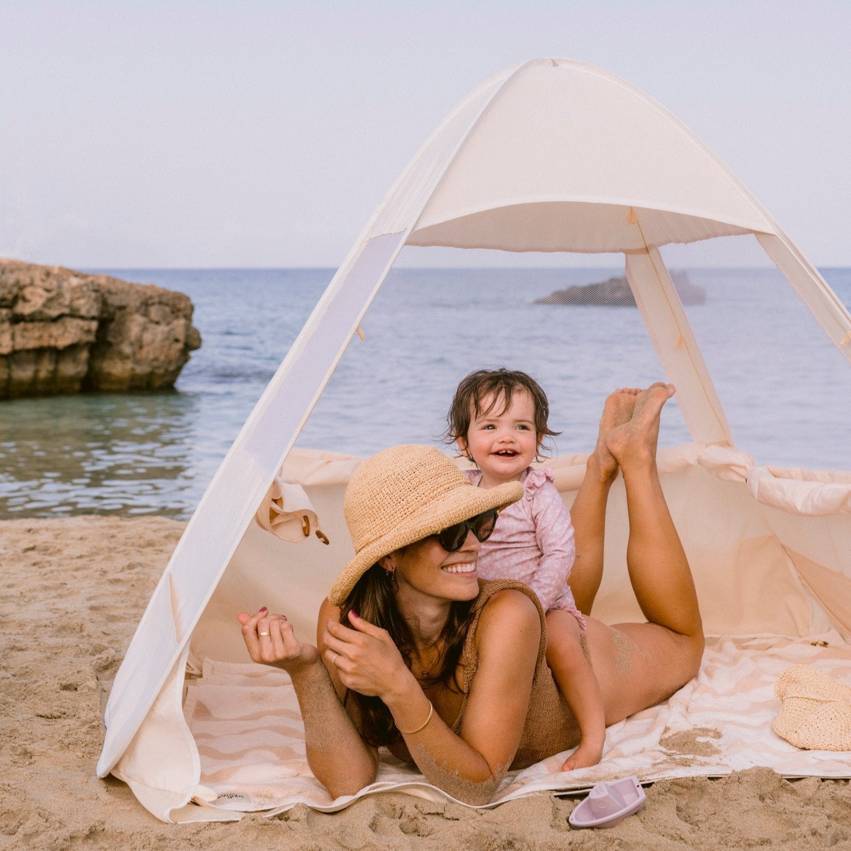 Baby Strandmuschel UV 50 Pop Up Zelt für Strand und Garten