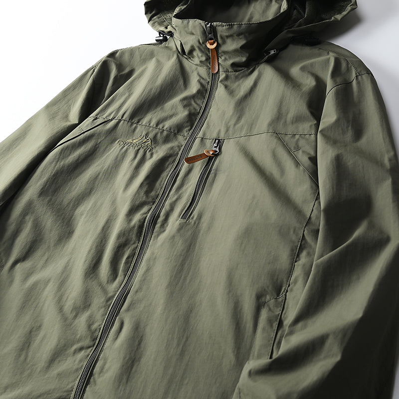Herren Regenjacke Wasserdicht Winddicht für Wandern und Outdoor