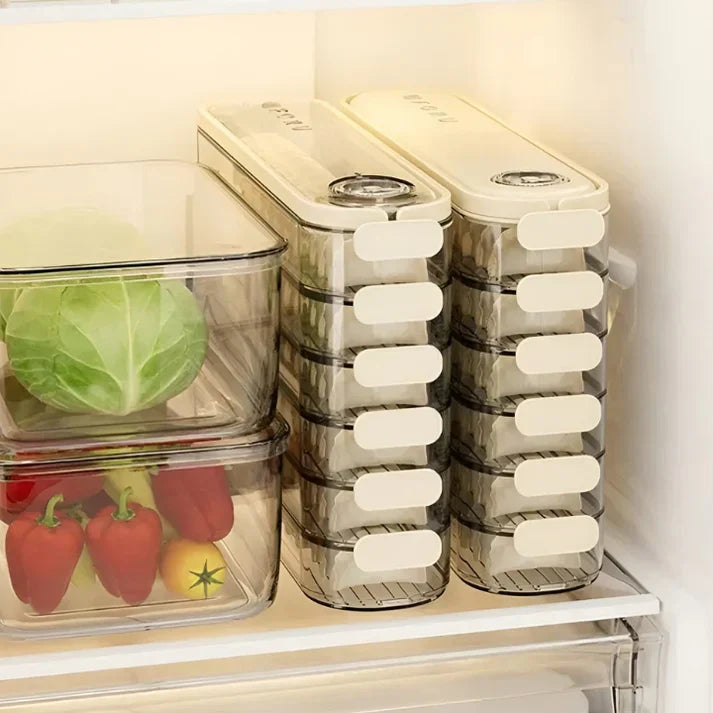 Airtight Stackable Food Storage Containers with Freshness Valve – Set of 4 for Refrigerator Organization