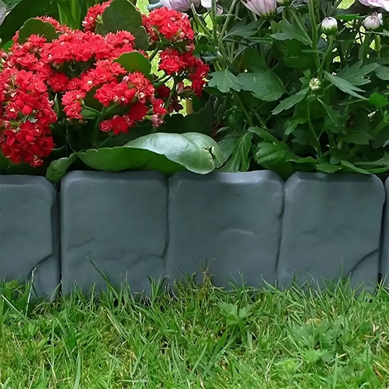 Beetbegrenzung Steinoptik Wetterfest für Garten und Rasen