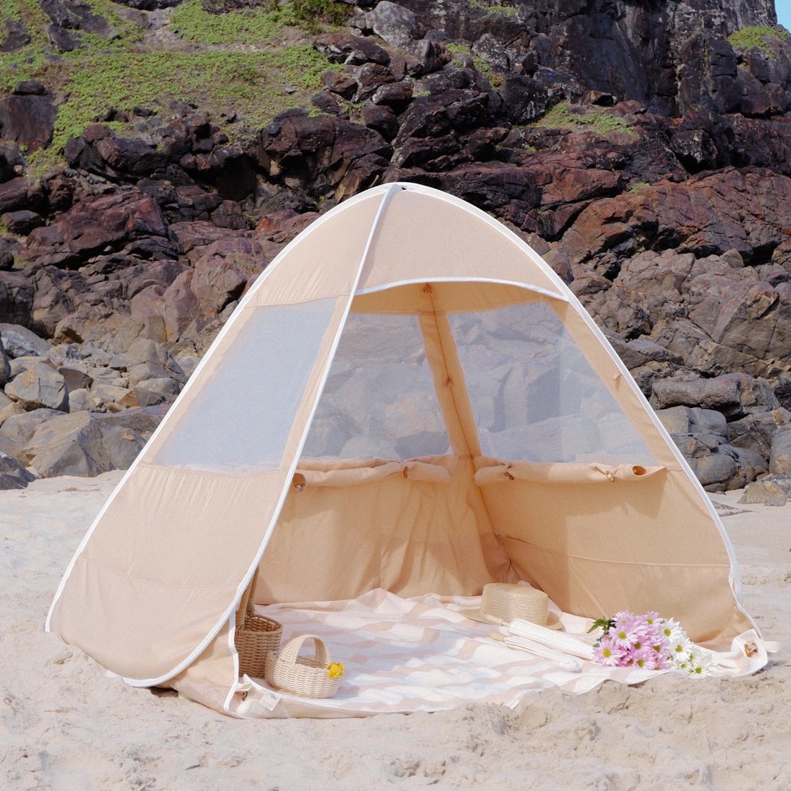 Baby Strandmuschel UV 50 Pop Up Zelt für Strand und Garten
