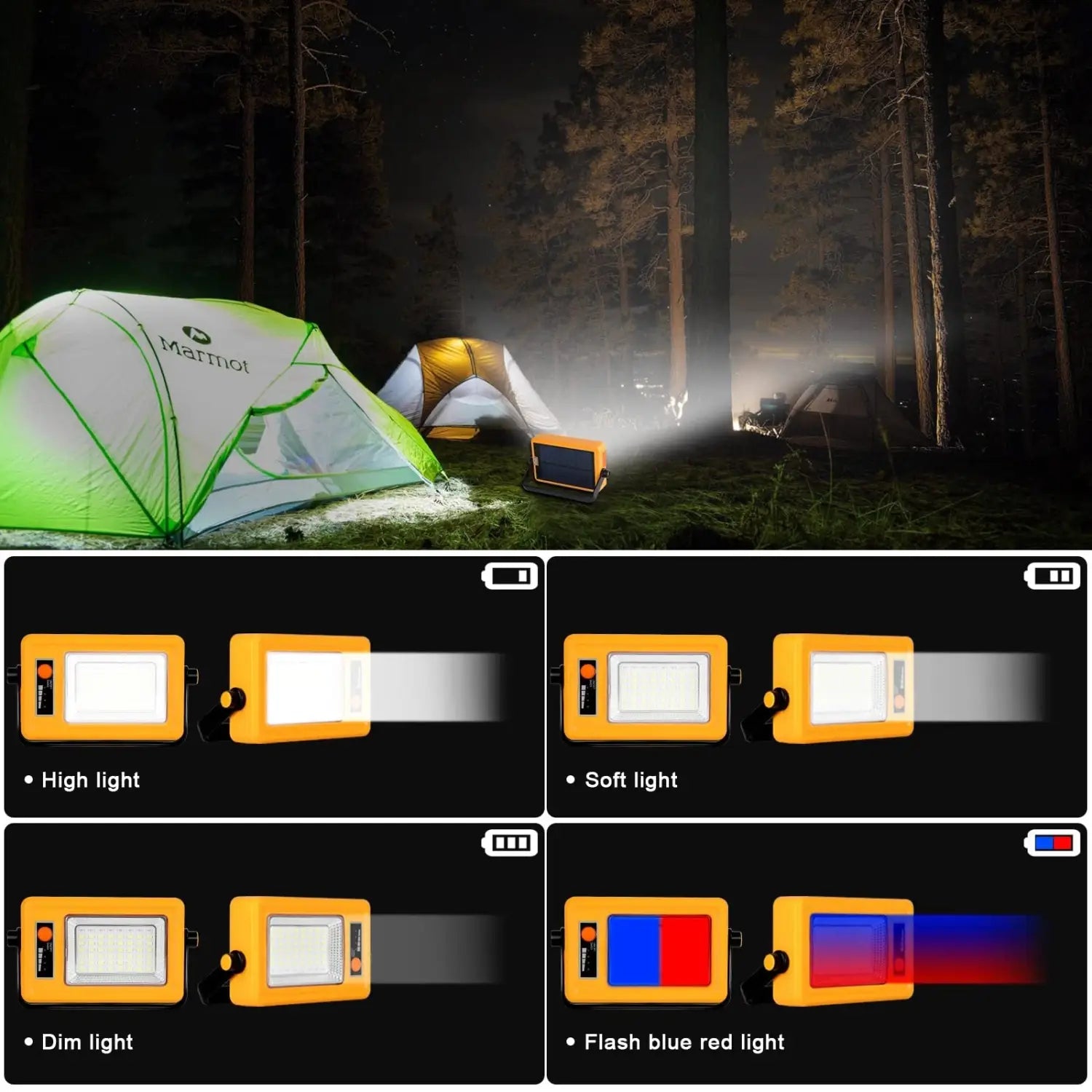 Solar Campinglampe mit Powerbank und USB Ladefunktion