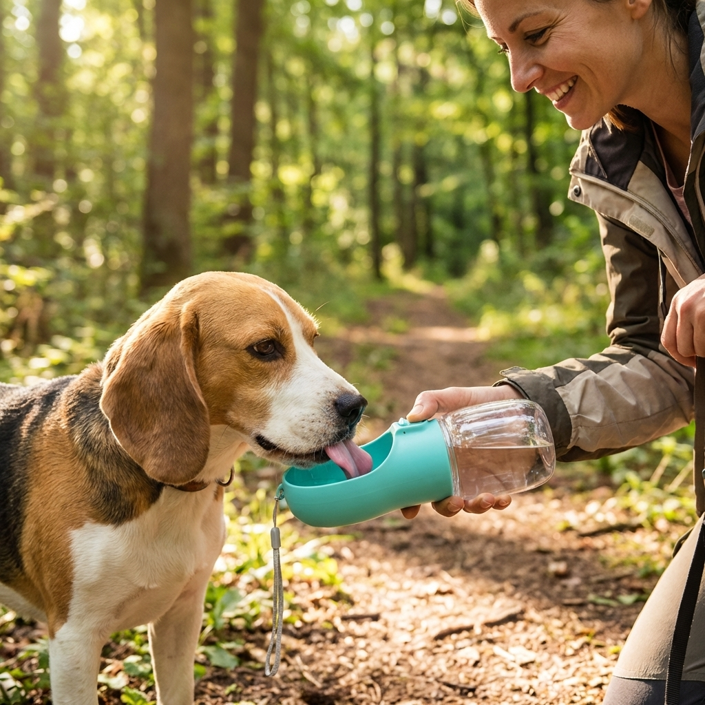 TruePet Trinkflasche Hund Unterwegs | Hundetrinkflasche Tragbar | Auslaufsicher | BPA-Frei | 350ml & 550ml