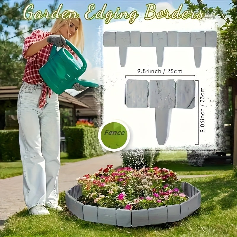 Beetbegrenzung Steinoptik Wetterfest für Garten und Rasen