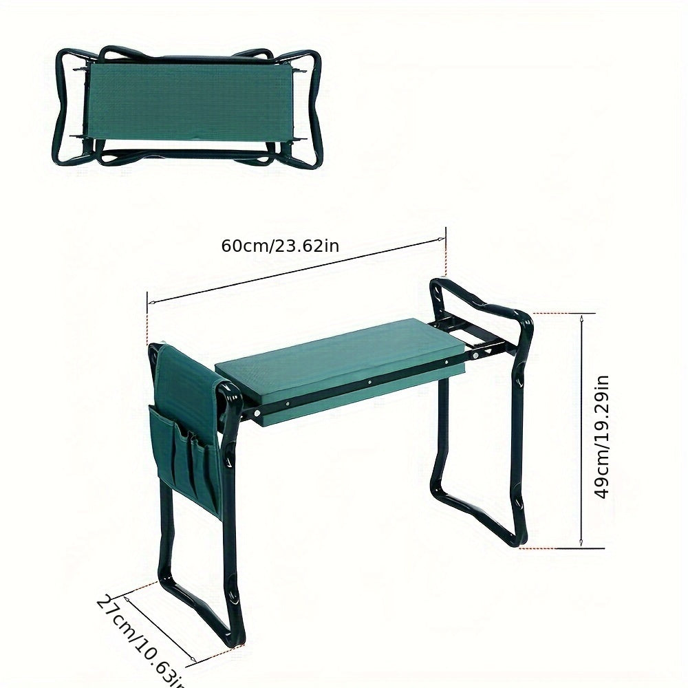 Gartenkniebank Klappbar mit Werkzeugtaschen für Gartenarbeit