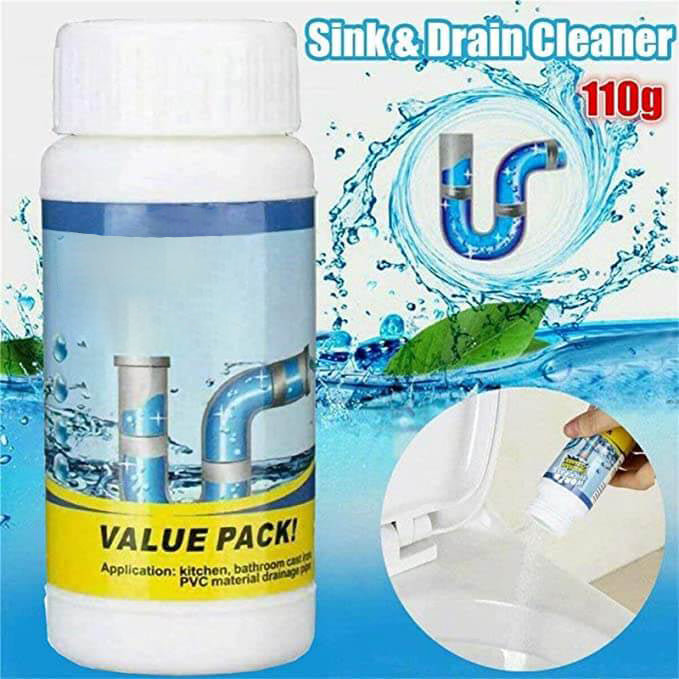 Abflussreiniger Pulver mit Aktivschaum | Löst Fett, Haare & Ablagerungen | Geruchsneutralisierung | Für Spüle, Dusche & Balkonablauf