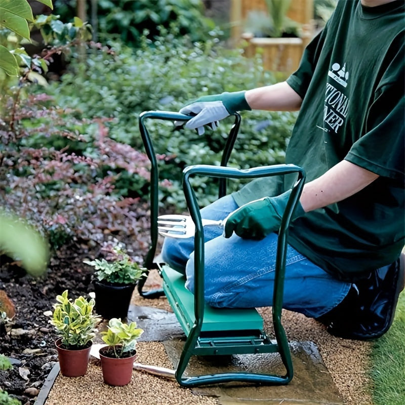 Gartenkniebank Klappbar mit Werkzeugtaschen für Gartenarbeit