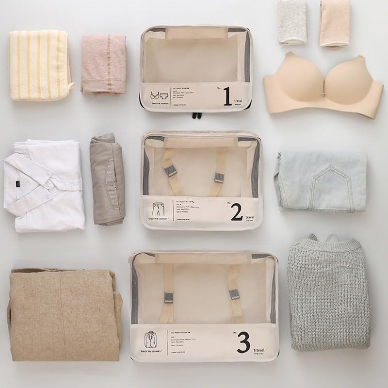 Koffer Organizer Set 7-teilig Wasserabweisend für Reisen