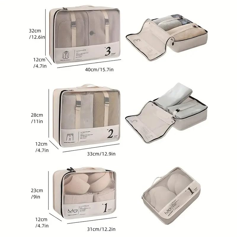 Koffer Organizer Set 7-teilig Wasserabweisend für Reisen