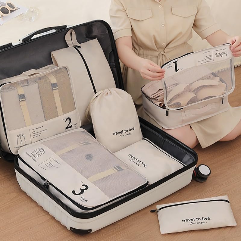 Koffer Organizer Set 7-teilig Wasserabweisend für Reisen