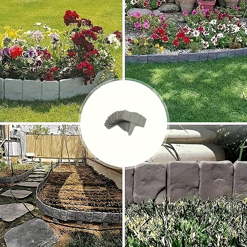 Beetbegrenzung Steinoptik Wetterfest für Garten und Rasen
