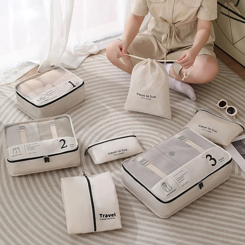 Koffer Organizer Set 7-teilig Wasserabweisend für Reisen