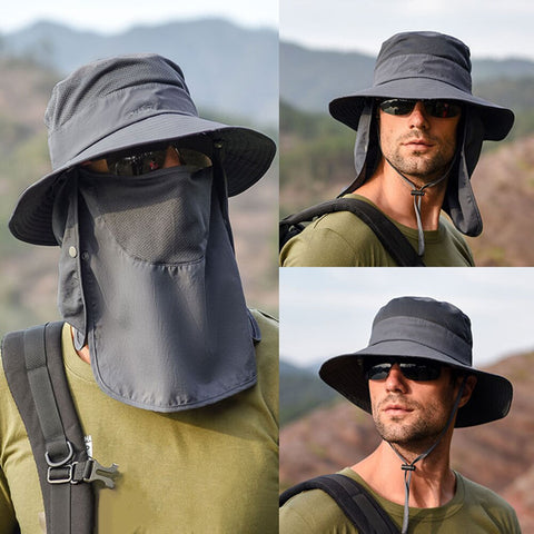 Sonnenhut mit Nackenschutz UV-Schutz für Wandern und Angeln