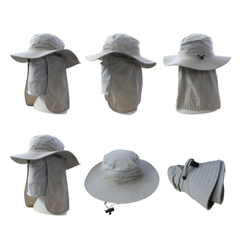 Sonnenhut mit Nackenschutz UV-Schutz für Wandern und Angeln