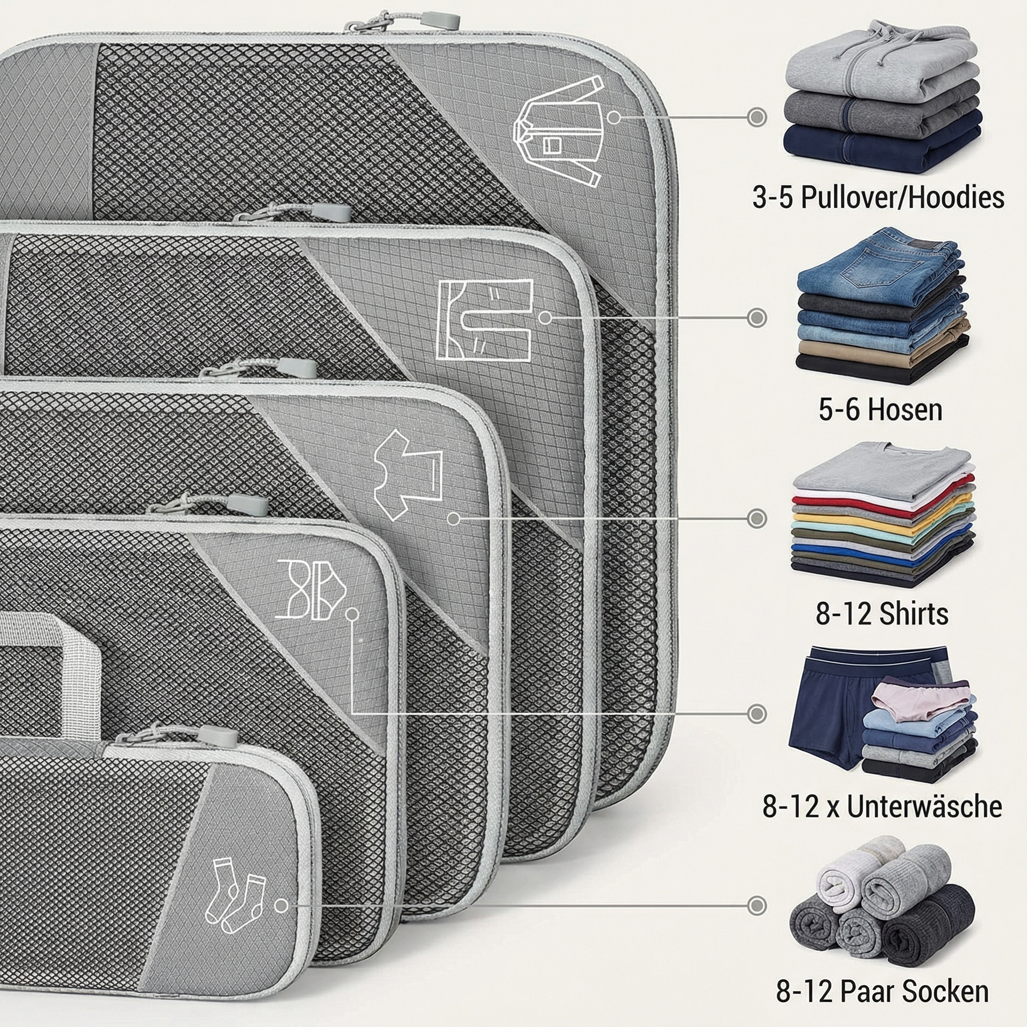 PackMate™ Kompressions-Packwürfel Set