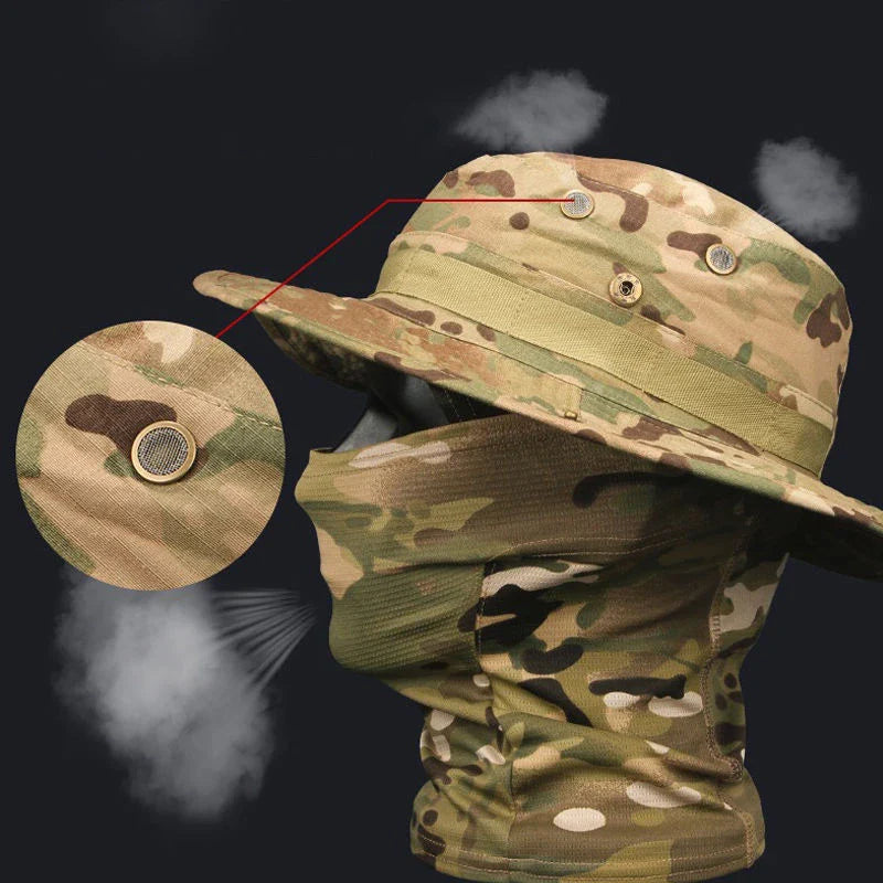 Outdoor Hut mit Sturmhaube UV-Schutz für Wandern und Trekking