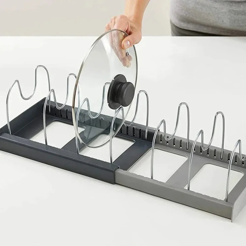 Ausziehbarer Topfdeckelhalter & Pfannen Organizer