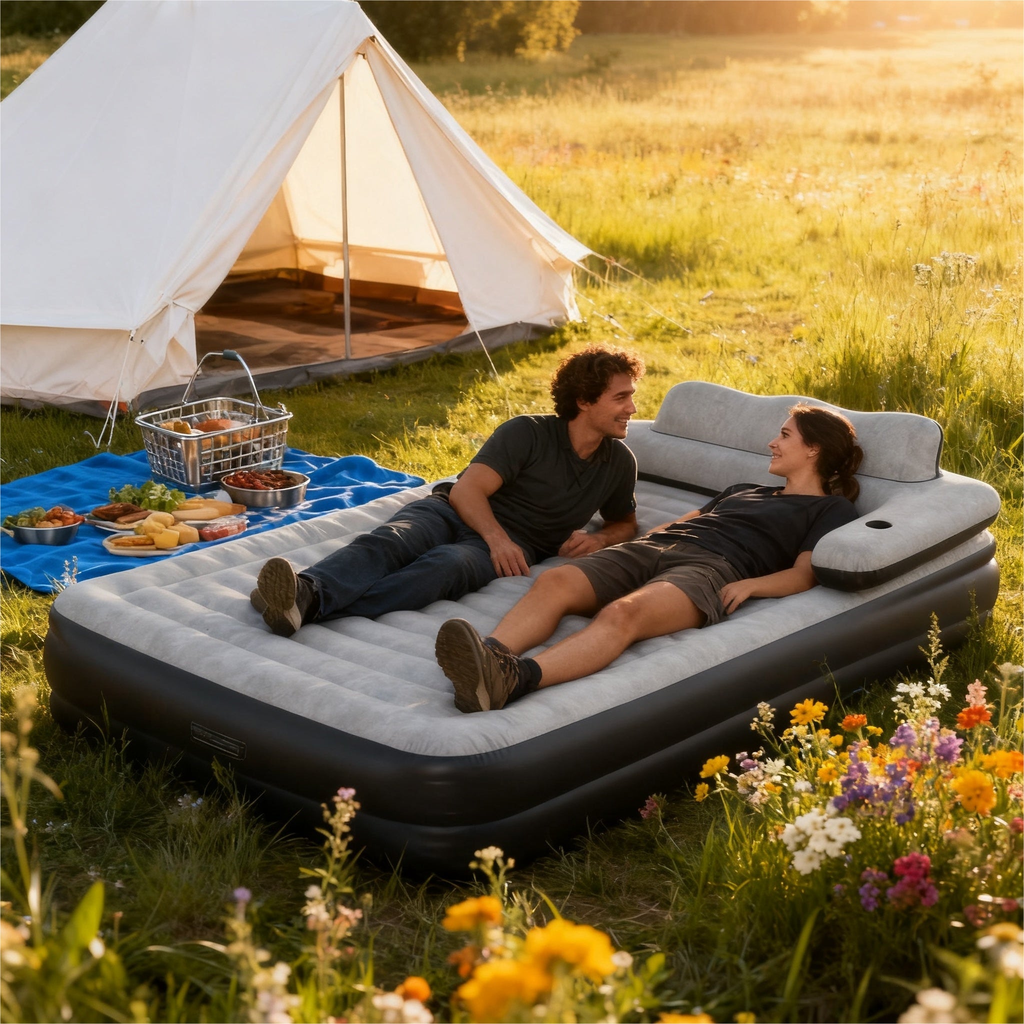 Camping Luftmatratze mit Pumpe für Wandern und Bikepacking