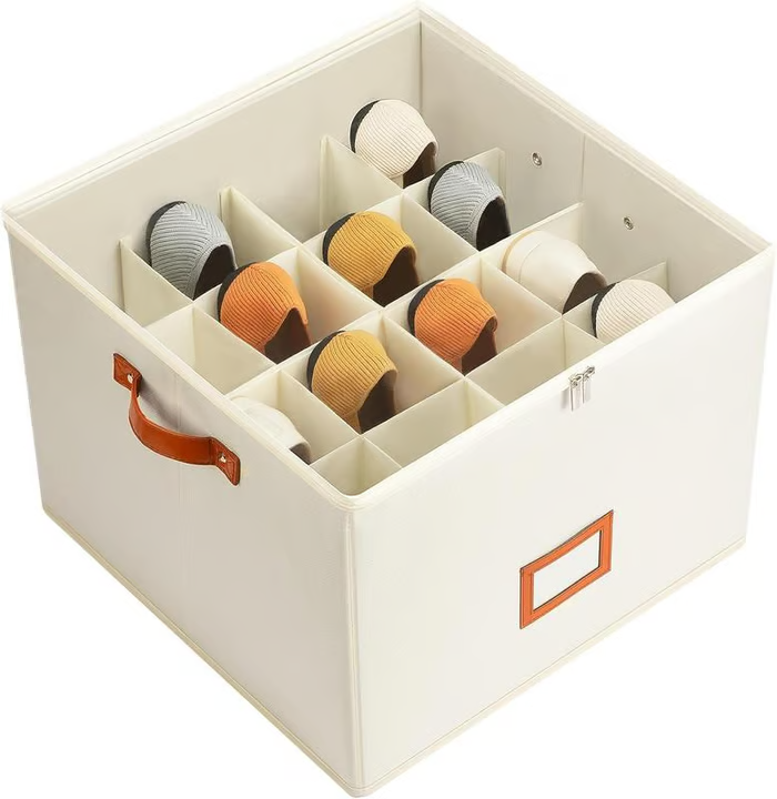 Faltbare Schuhbox aus Stoff mit Deckel